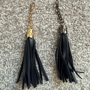 Black Tassel Keychains with Gold and Silver Accents